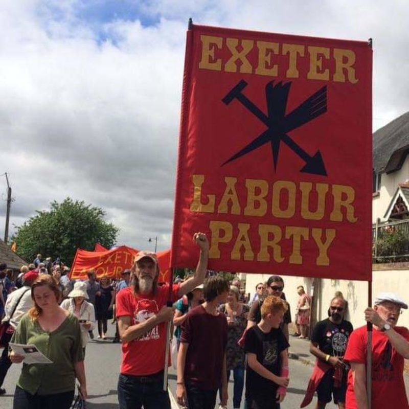 Ian proudly marching under the Exeter Labour banner
