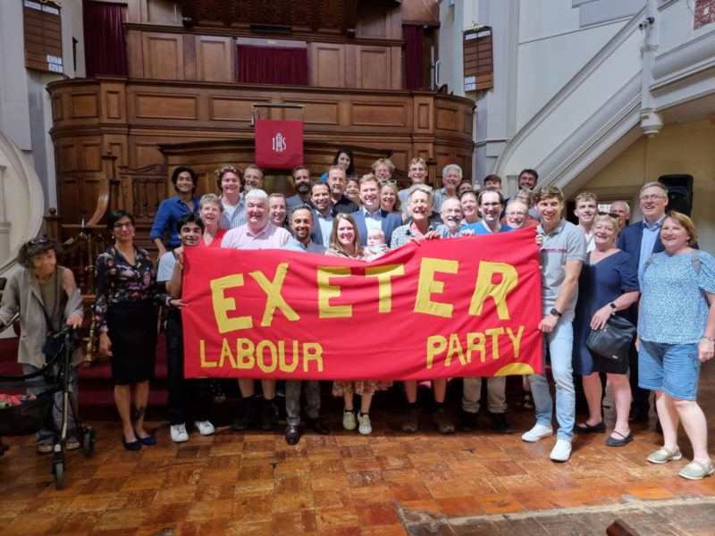 Exeter Labour Party celebrating Steve Race as Labours MP candidate for the next general election